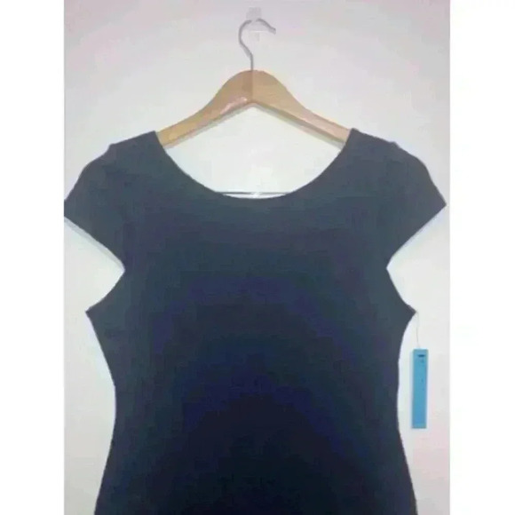 Alice + Olivia Backless Cap Sleeve Bodycon Navy Dress - Picture 3 of 12